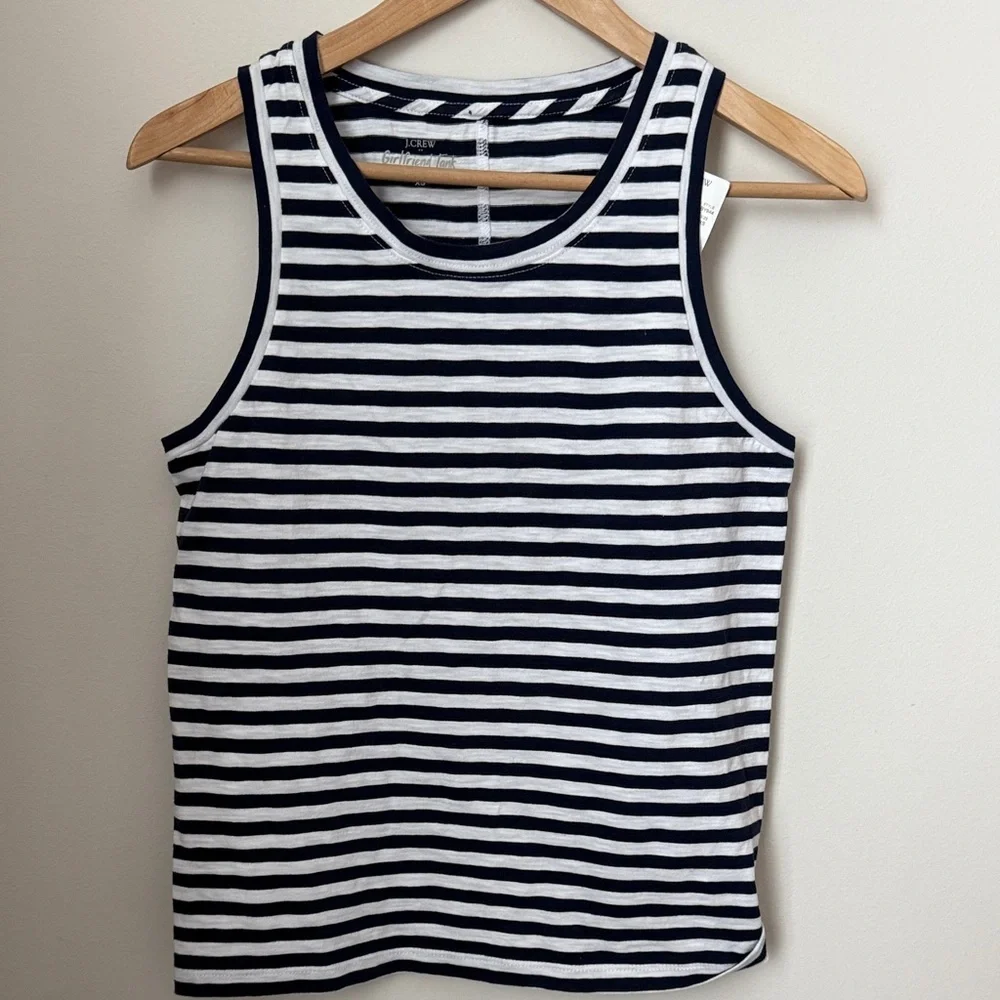 J. Crew Navy and White Girlfriend Tank